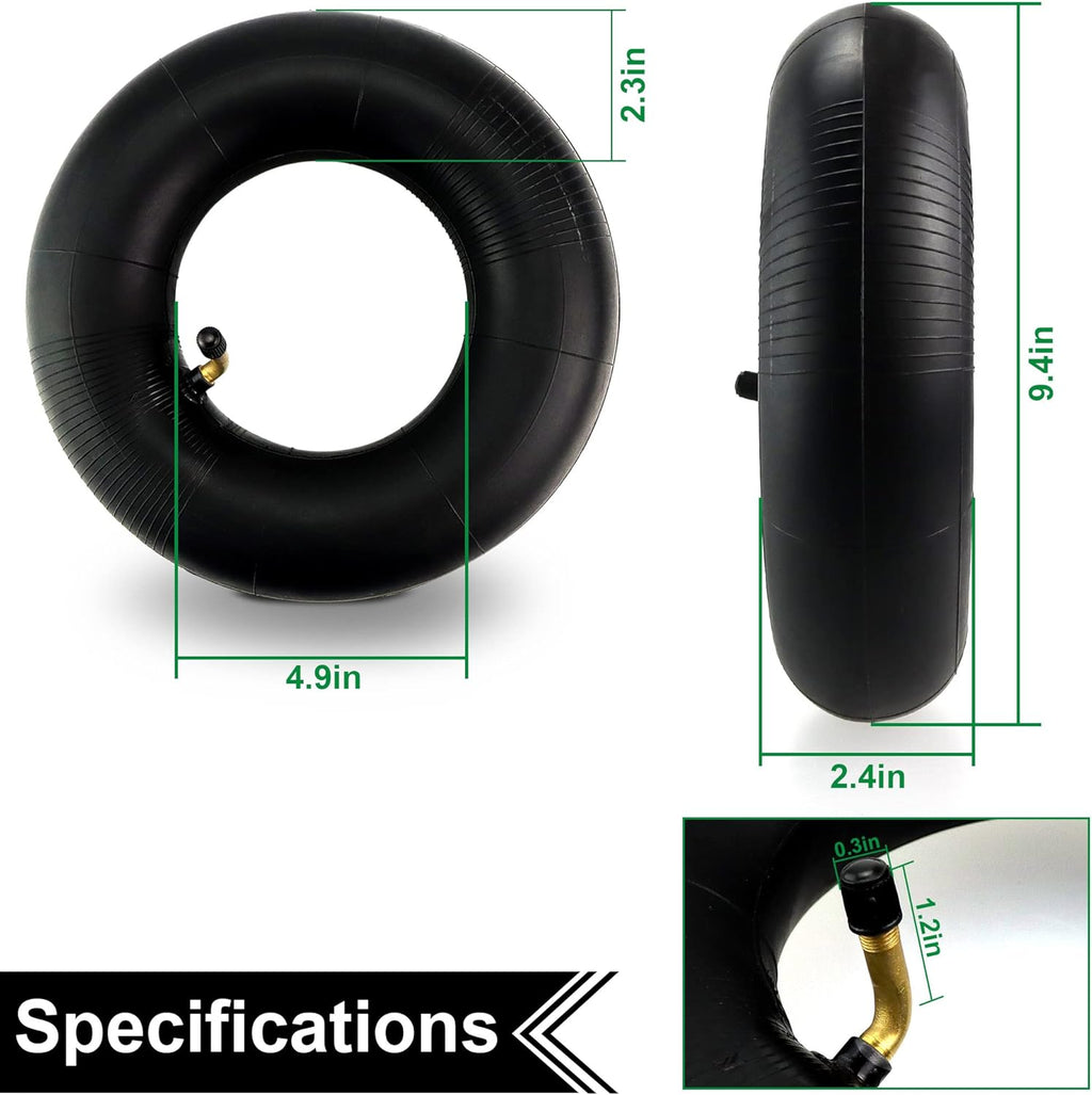 2 Pack Heavy Duty Replacement Inner Tubes with TR-13 Straight Metal Air Valve Stem I891909