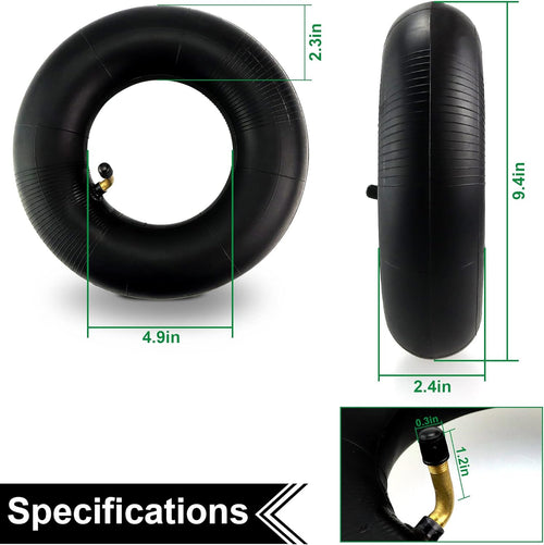 2 Pack Heavy Duty Replacement Inner Tubes with TR-13 Straight Metal Air Valve Stem I891909