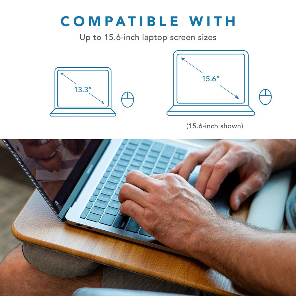 Lap Desk with Wrist Rest, Mouse Pad and Phone Holder, 21.1" x 14" O929