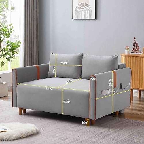 Black Velvet Convertible Sofa Bed with Storage P495