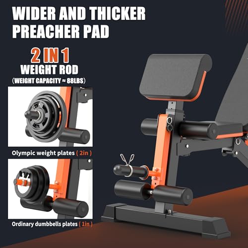 Adjustable Weight Bench with Leg Extension and Preacher Pad G73900
