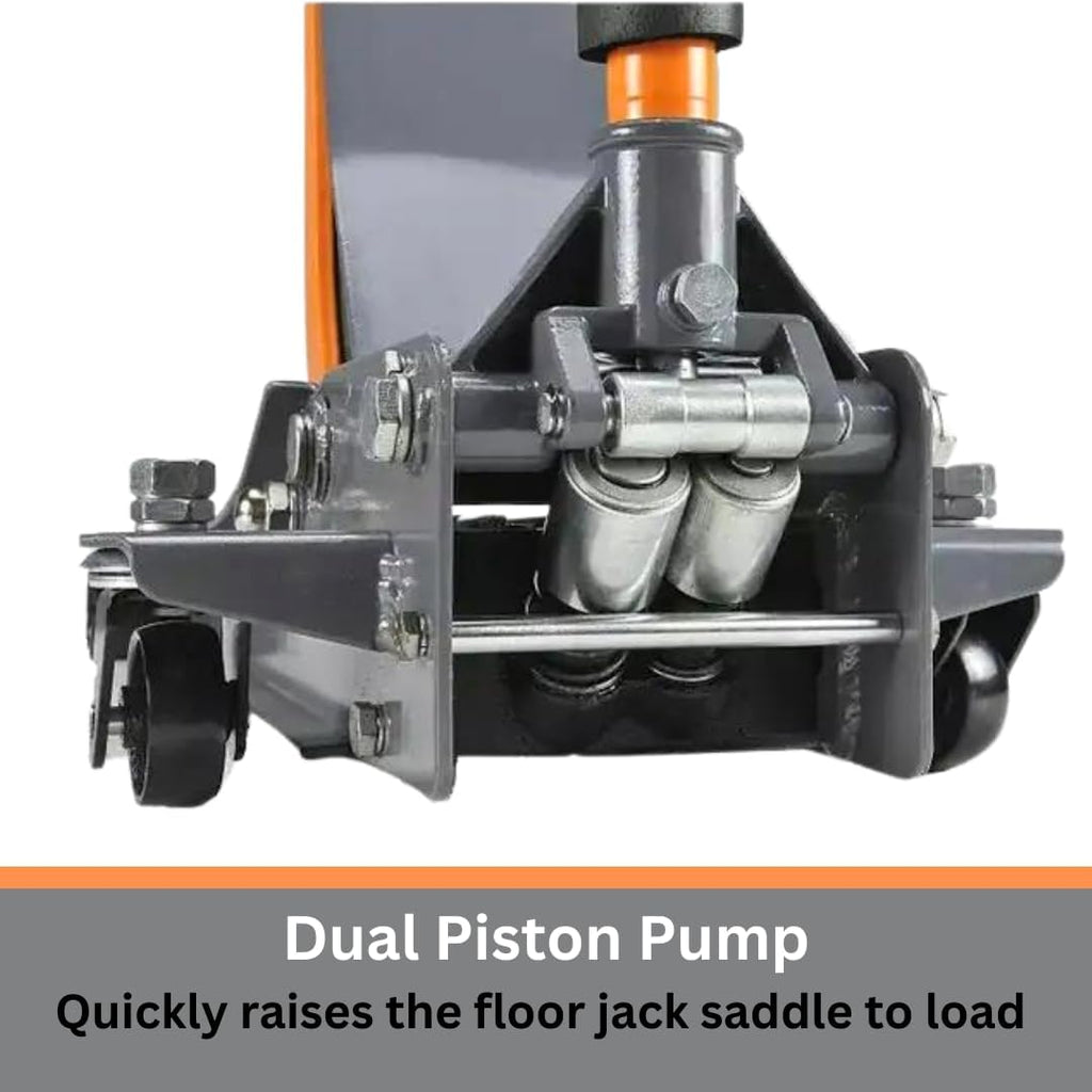 3.0 Ton Floor Jack with Dual Hydraulic Pumps & Reinforced Lifting Arm M794
