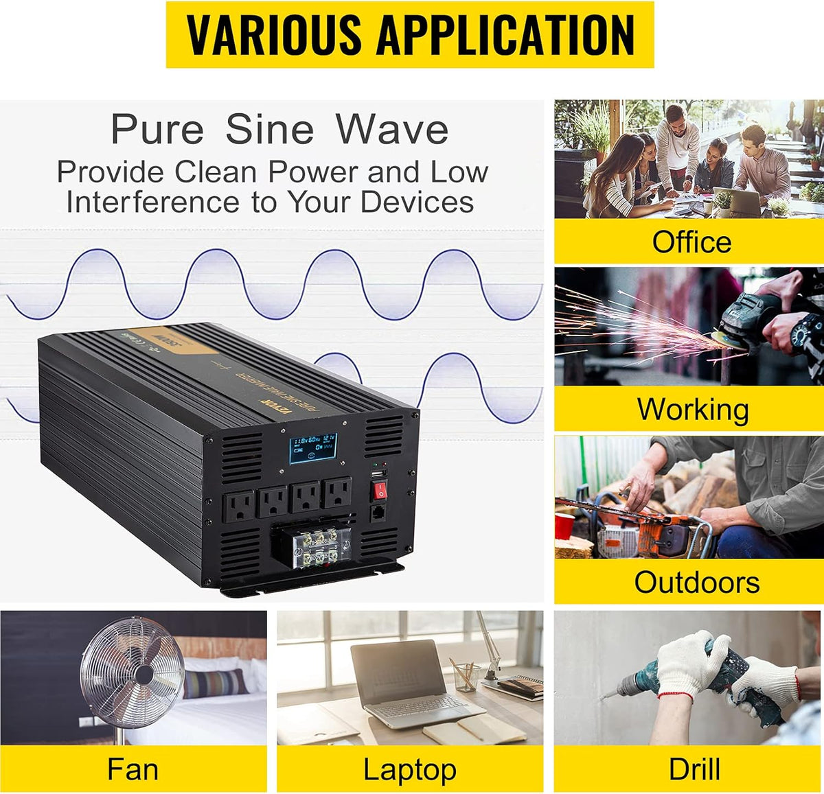 5000 Watt Pure Sine Wave Power Inverter M353