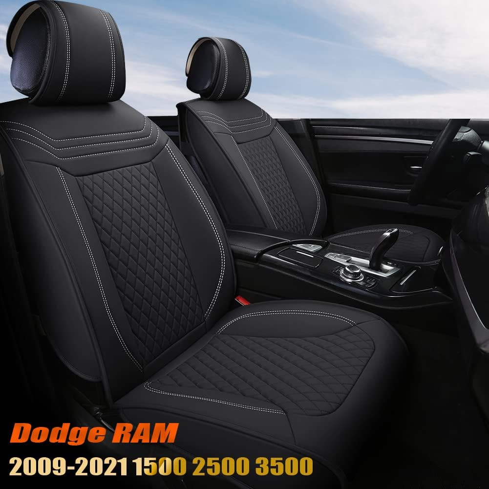 Red Faux Leather Front Seat Covers M2321