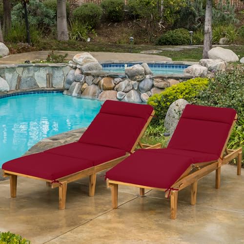 Set of 2 Outdoor Chaise Lounge Cushions, Cream W575