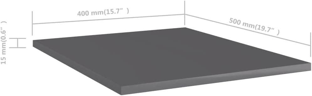 8 pcs High Gloss Gray Engineered Wood Shelf H6901