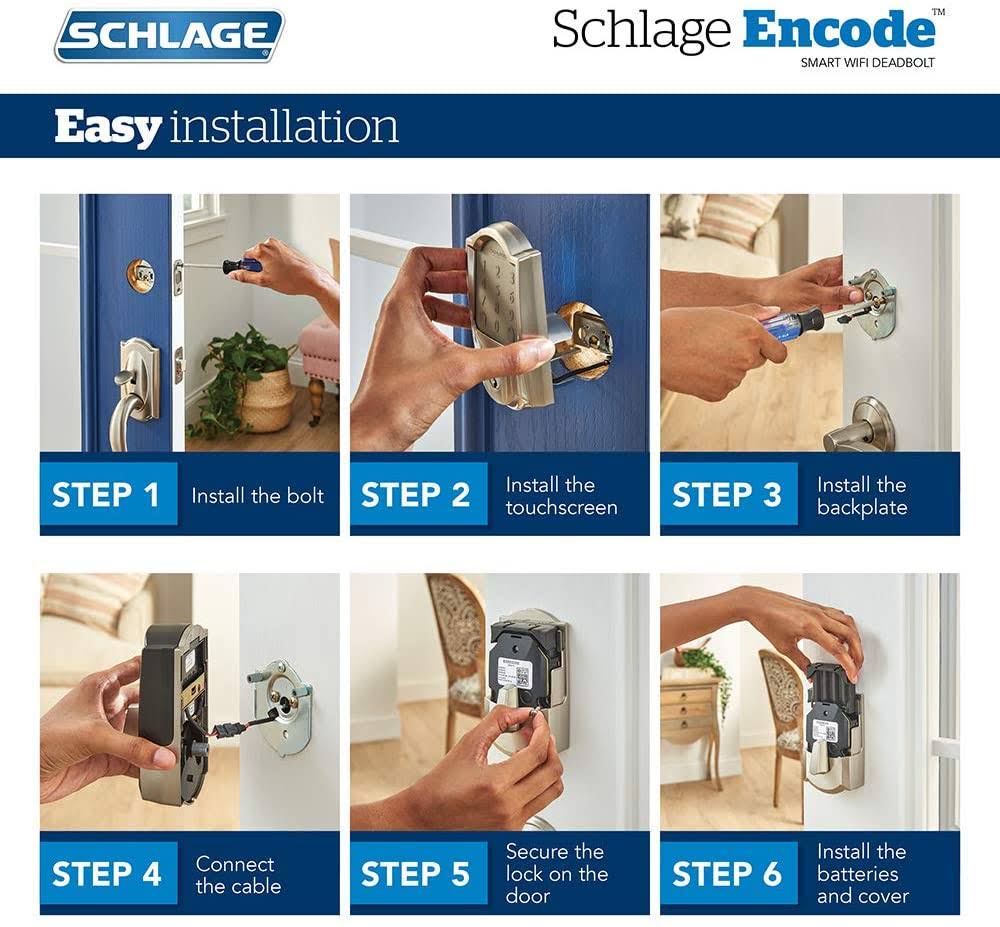 Bright Chrome Smart Deadbolt with WiFi Touchscreen Keypad C786