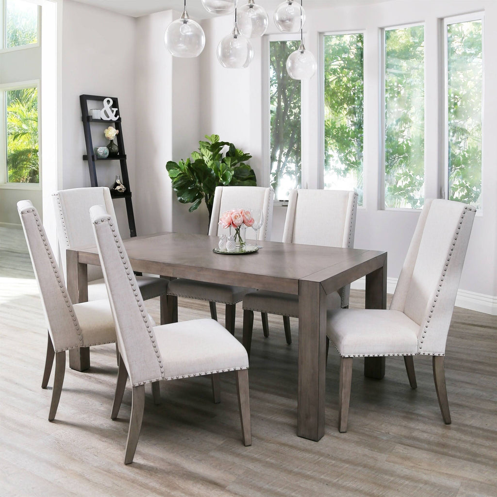 Neutral Acacia Polyester Dining Chair Set of 4 P715