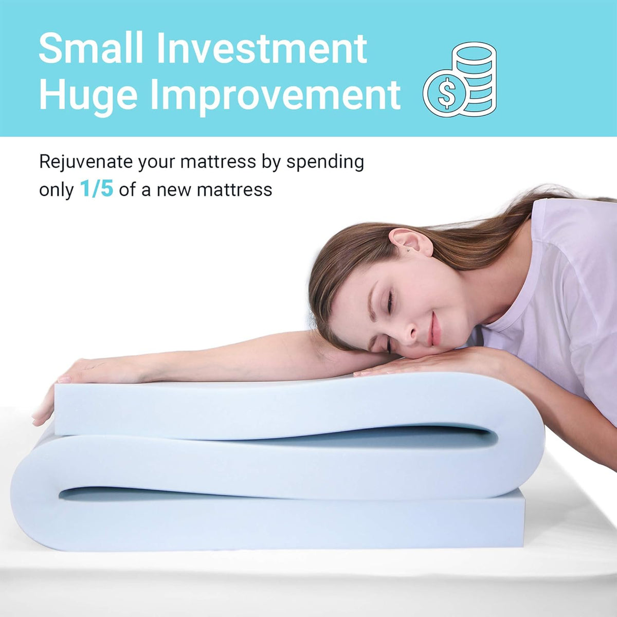 2.5 Inch California King Gel Infused Memory Foam Mattress Topper Pack of 2 X1858