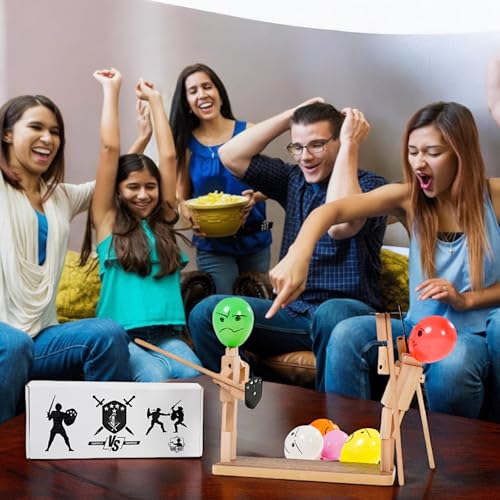 Wooden Fencing Puppets Toys Balloon Bamboo Man Battle Game (with 200 Balloons) E27816
