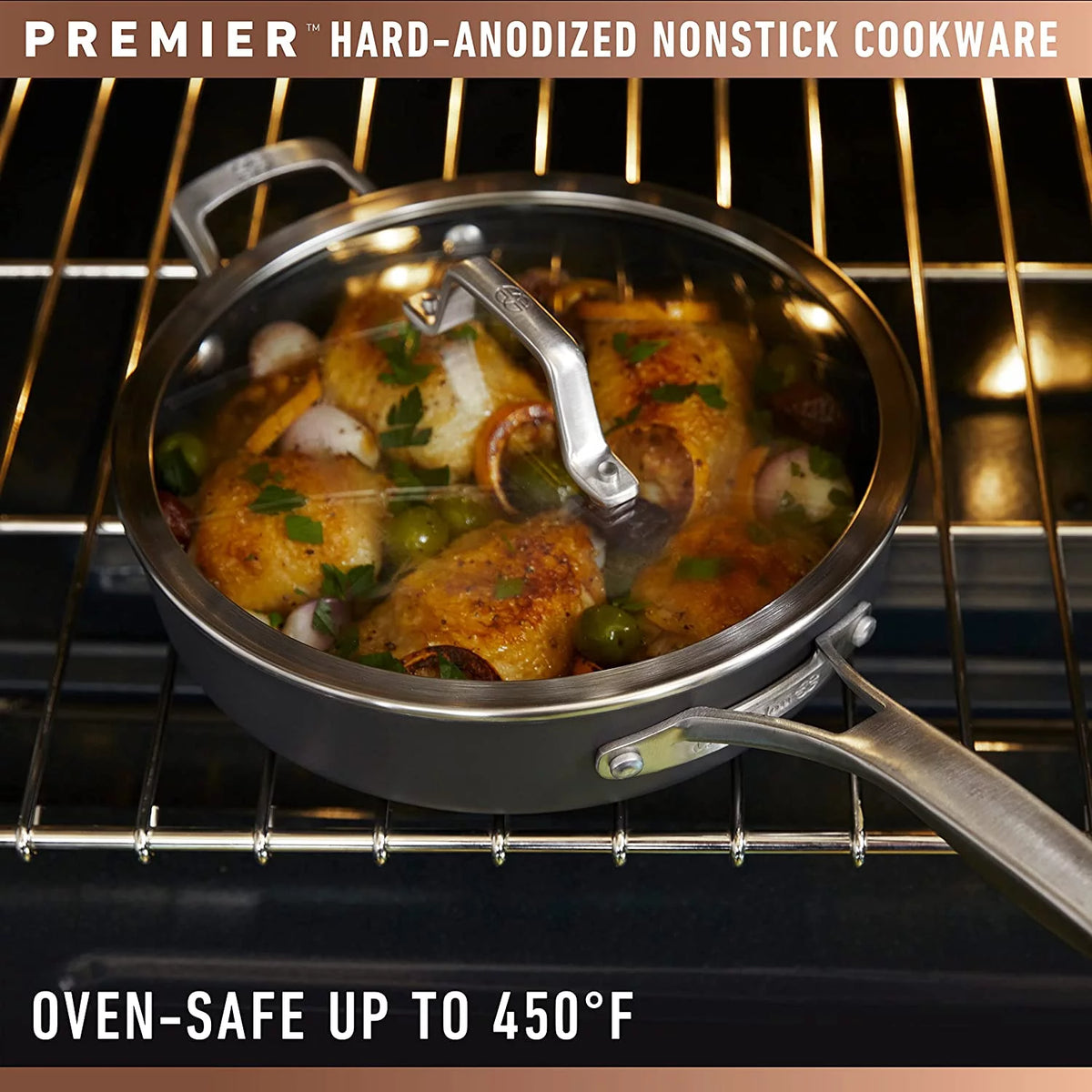 13-Inch Hard-Anodized Nonstick Deep Skillet with Lid A219
