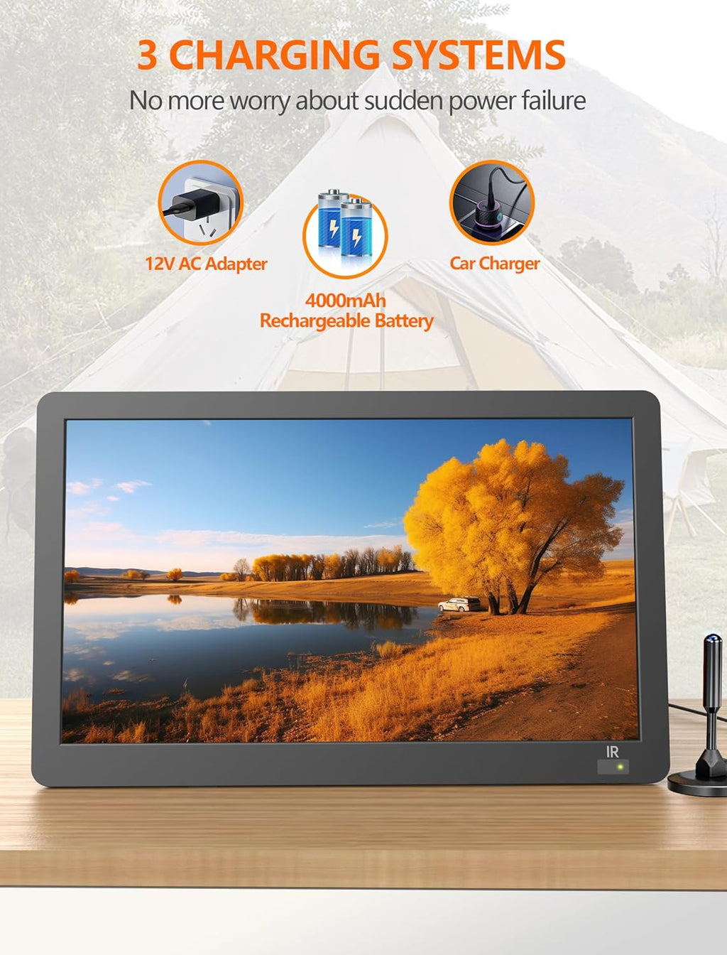 14.2" Portable Mini TV LCD Monitor 1080P with Digital ATSC Tuner K480402
