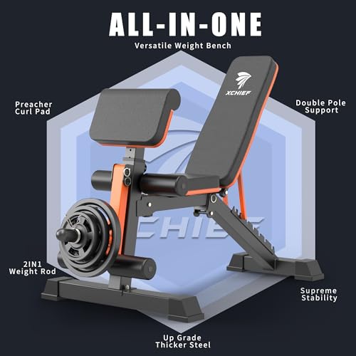 Adjustable Weight Bench with Leg Extension and Preacher Pad G73900