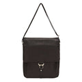 Black Leather 15-inch Laptop Messenger Bag R383123