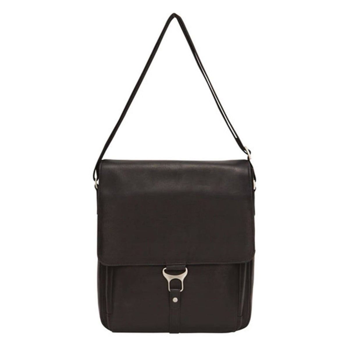 Black Leather 15-inch Laptop Messenger Bag R383123