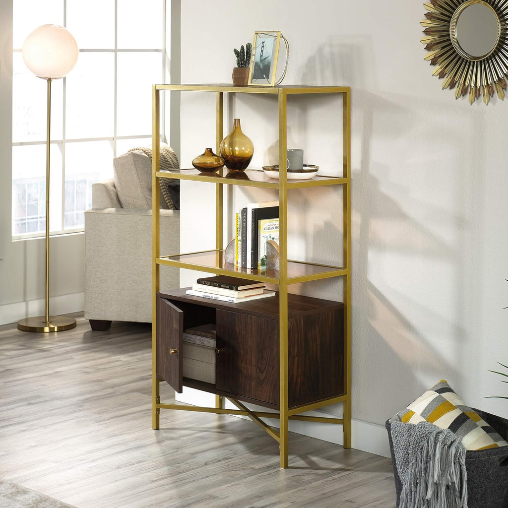 Bookcase with Doors, Rich Walnut Finish Z32155