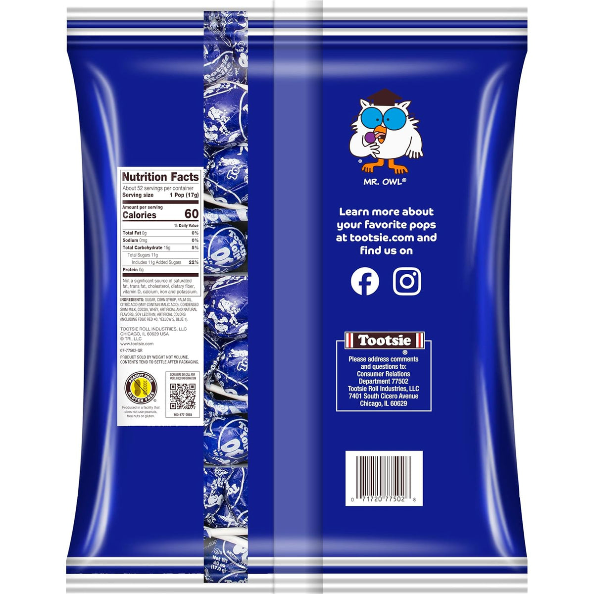 Grape Flavored Lollipops with Chocolatey Center, Individually Wrapped Hard Candy, 50 Count Z5794