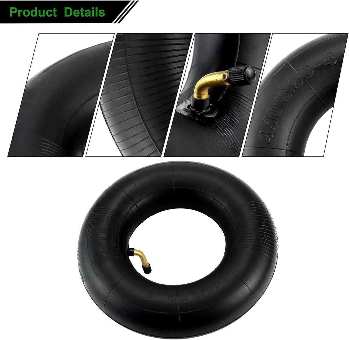 2 Pack Heavy Duty Replacement Inner Tubes with TR-13 Straight Metal Air Valve Stem I891909