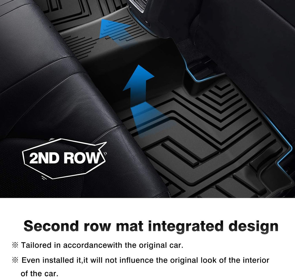 Black TPE Car Floor Mats 2 Row E57088