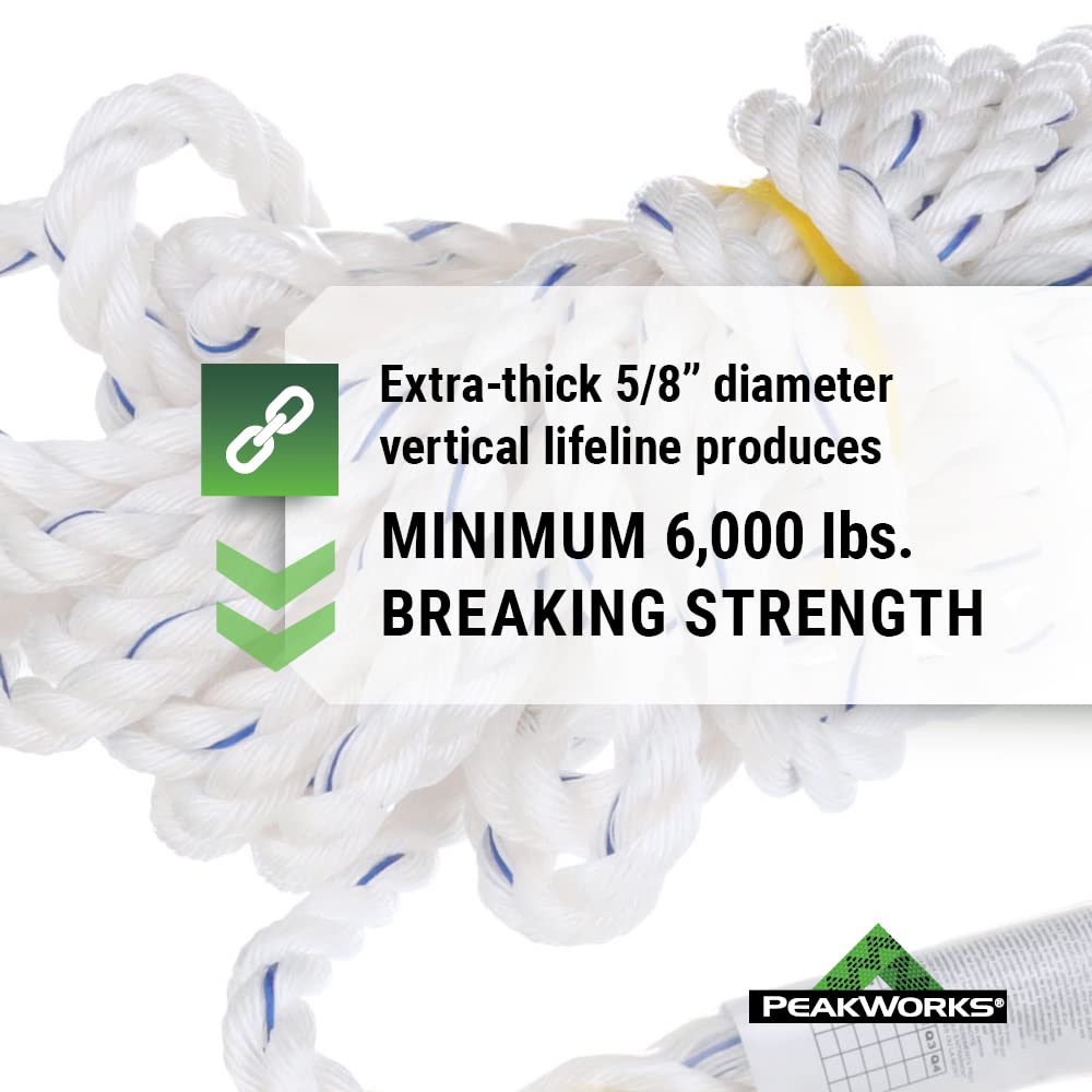 50' Vertical Cable Rope Grab with Galvanized Steel Snap Hook X627524