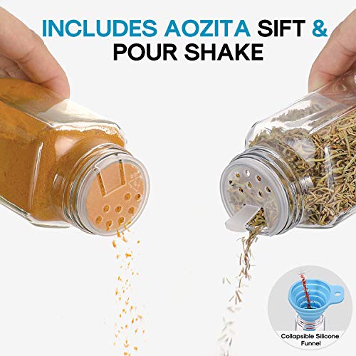 24 Pcs 4oz Glass Spice Jars with Airtight Metal Caps Y9960