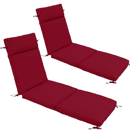 Set of 2 Outdoor Chaise Lounge Cushions, Cream W575