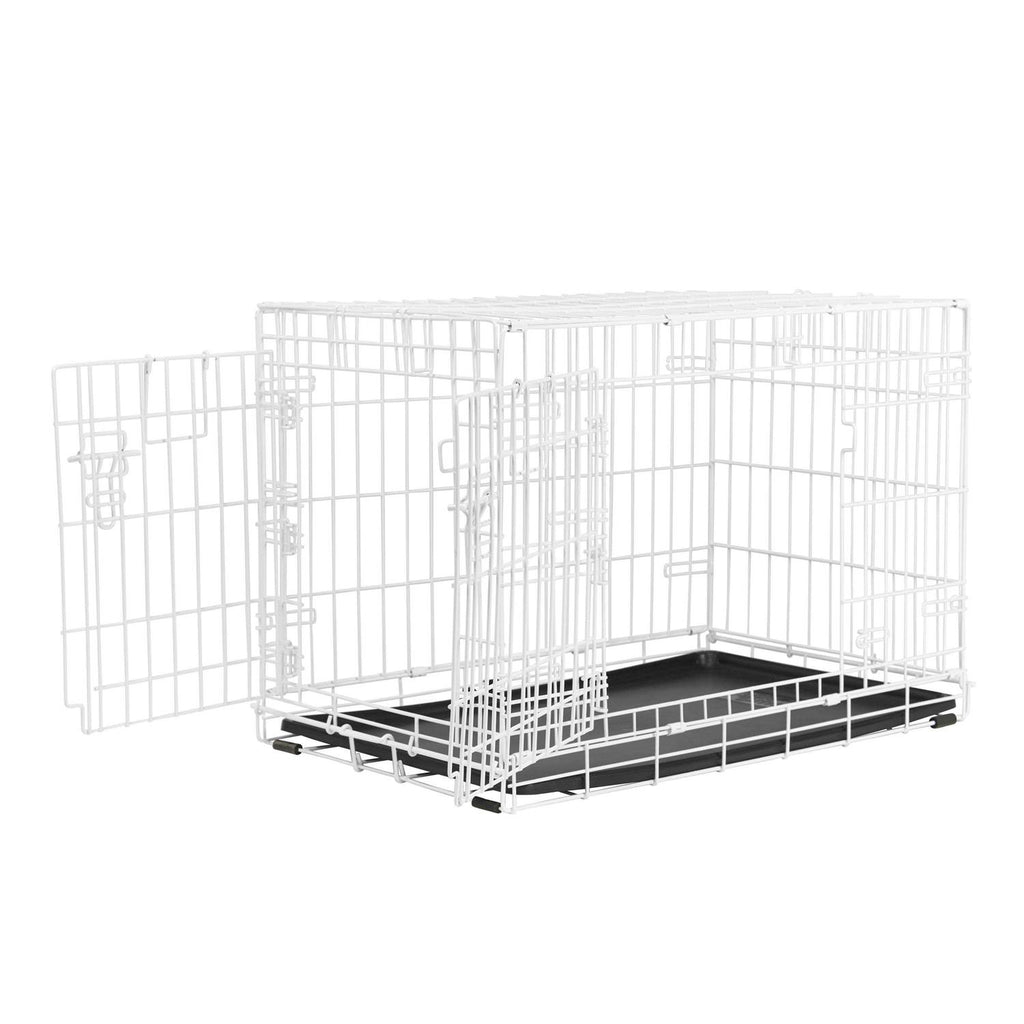 White 2-Door Dog Crate Y34484