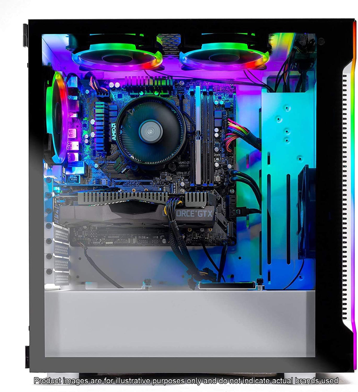 RYZEN 5 2600X 6-Core 3.6 GHz GTX 1660 6G 500GB SSD 16GB DDR4 3000MHz RGB Fans Windows 10 Home Gaming Desktop PC Y561