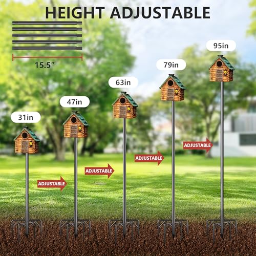 79 Inch Heavy Duty Bird Feeder Pole Kit with 5 Base Prongs Z5897
