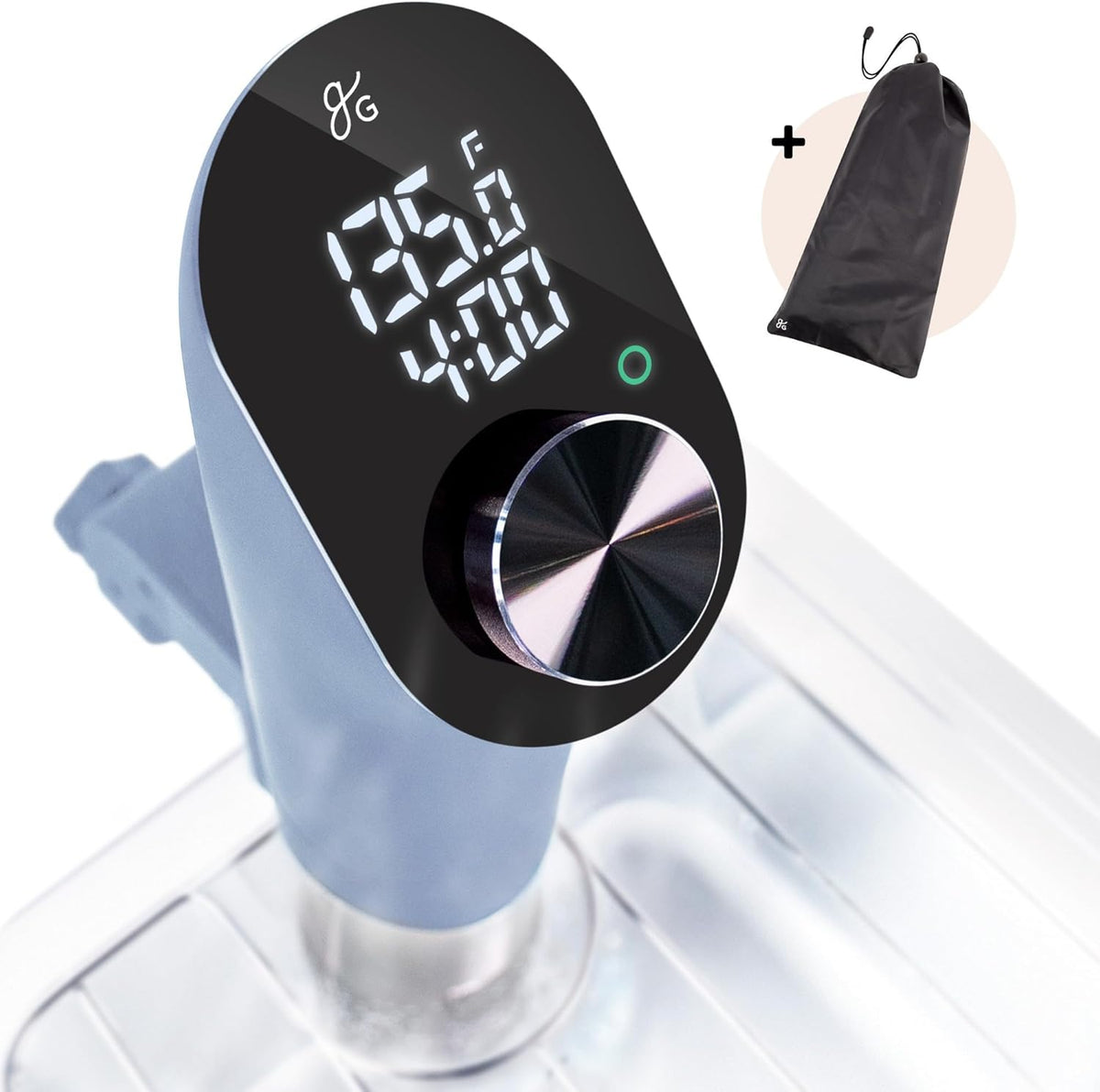 Stone Blue Sous Vide Cooker with Container and Silicone Weights A839190