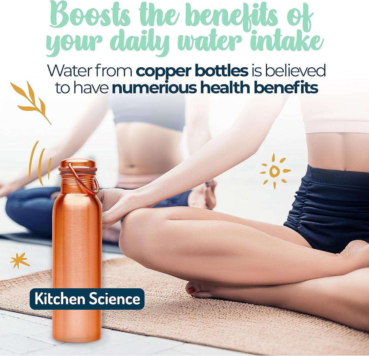 34 Oz 100% Pure Copper Water Bottle with Canvas Bag O12216