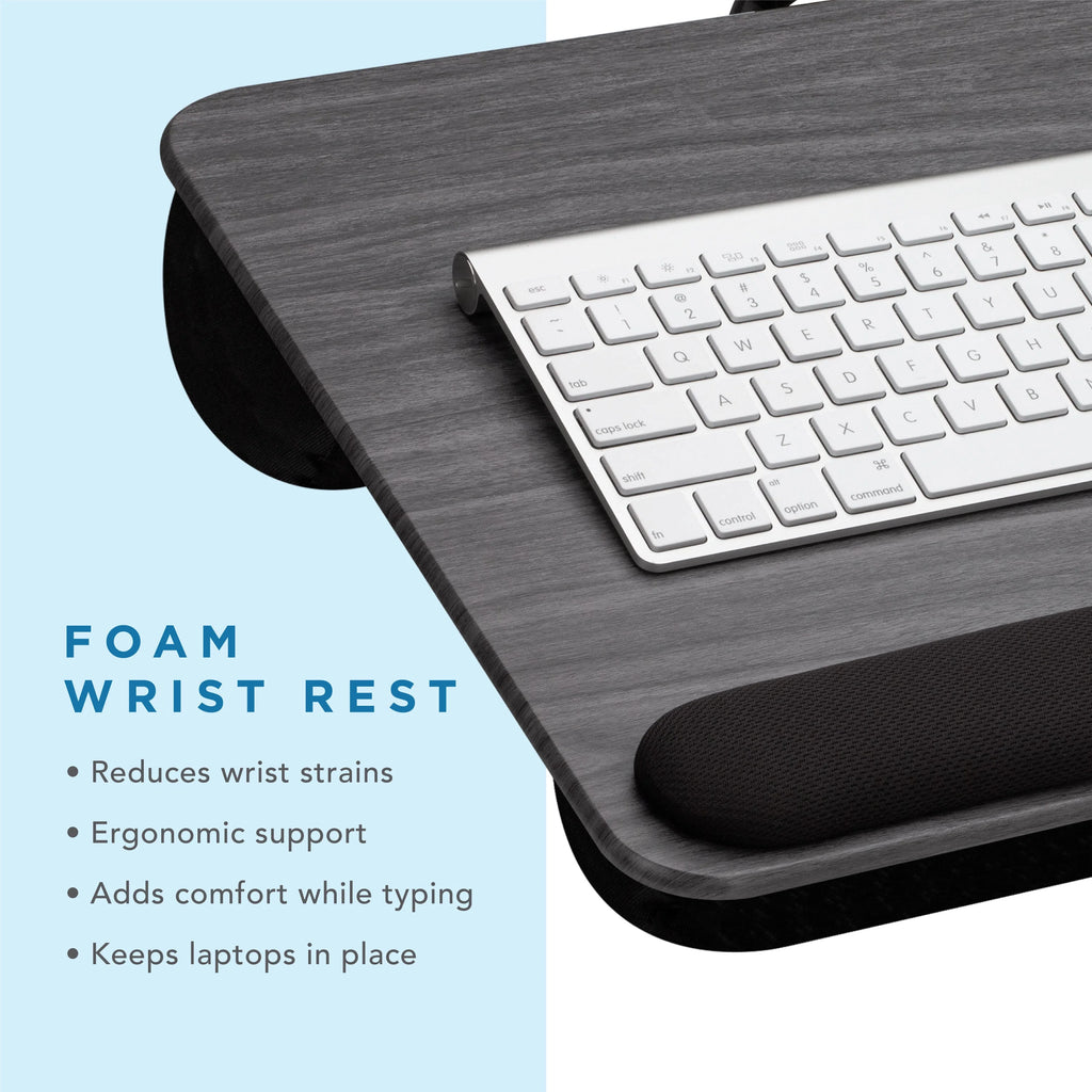 Lap Desk with Wrist Rest, Mouse Pad and Phone Holder, 21.1" x 14" O929