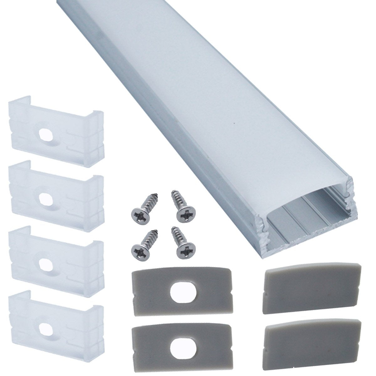 6-Pack 1 Meter LED Strip Aluminum Channels with Diffused Cover T932389