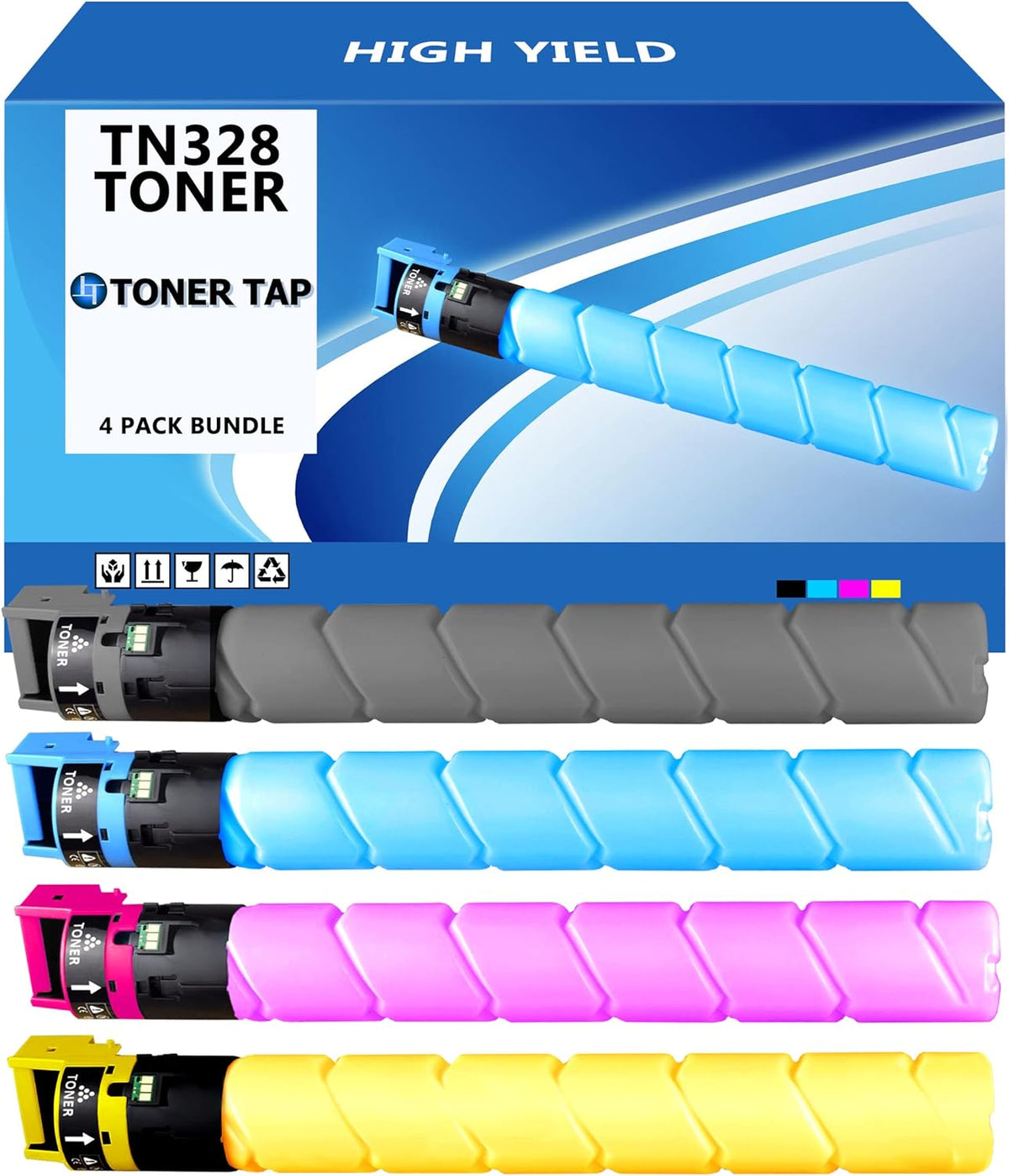 Toner Tap Compatible TN328 High Yield 4-Pack Bundle H53835