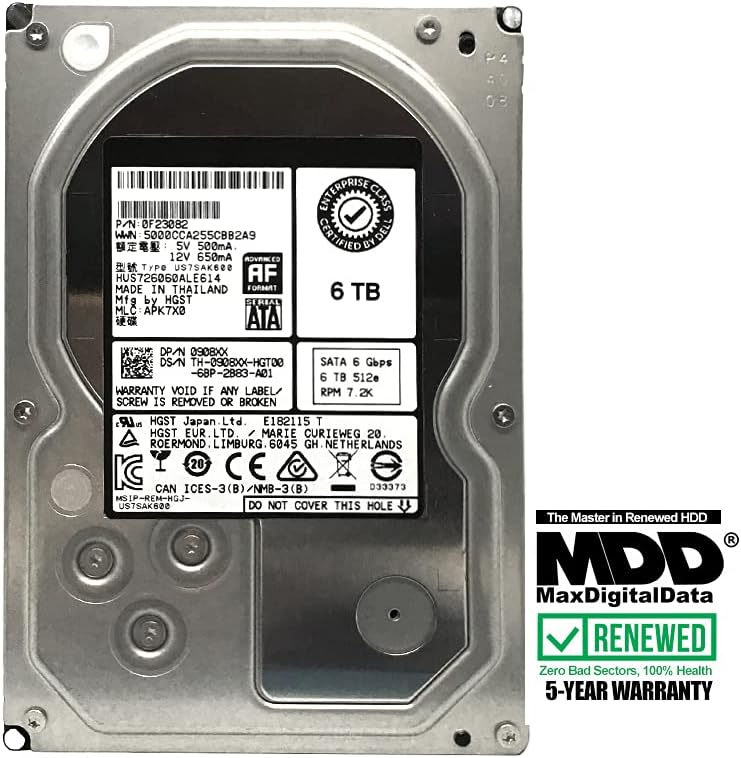 6TB 7200RPM 128MB Cache SATA 6Gb/s 3.5-inch Enterprise Hard Drive Pack of 2 V8021