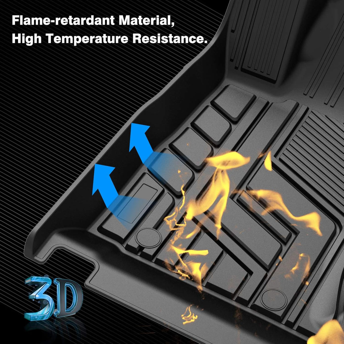 Black TPE Car Floor Mats 2 Row E57088