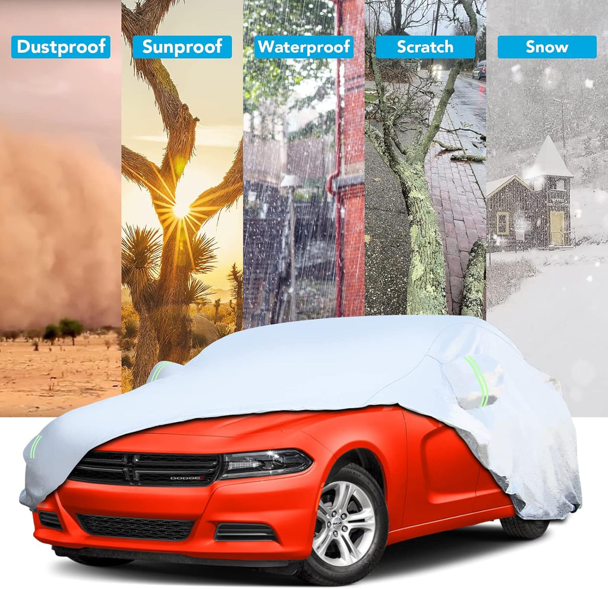 Waterproof All Weather Car Cover with Zipper D560814