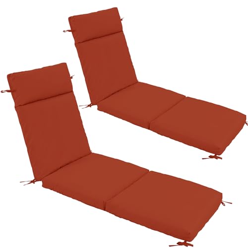 Set of 2 Outdoor Chaise Lounge Cushions, Cream W575