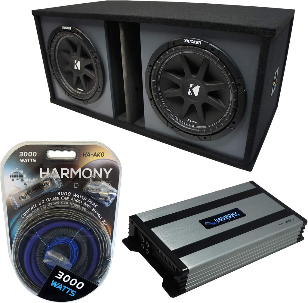 Ported Dual 12 Sub Box Enclosure & Amp J4251