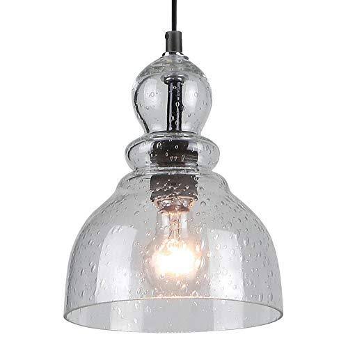 Adjustable Mini Pendant with Clear Seeded Glass H7363