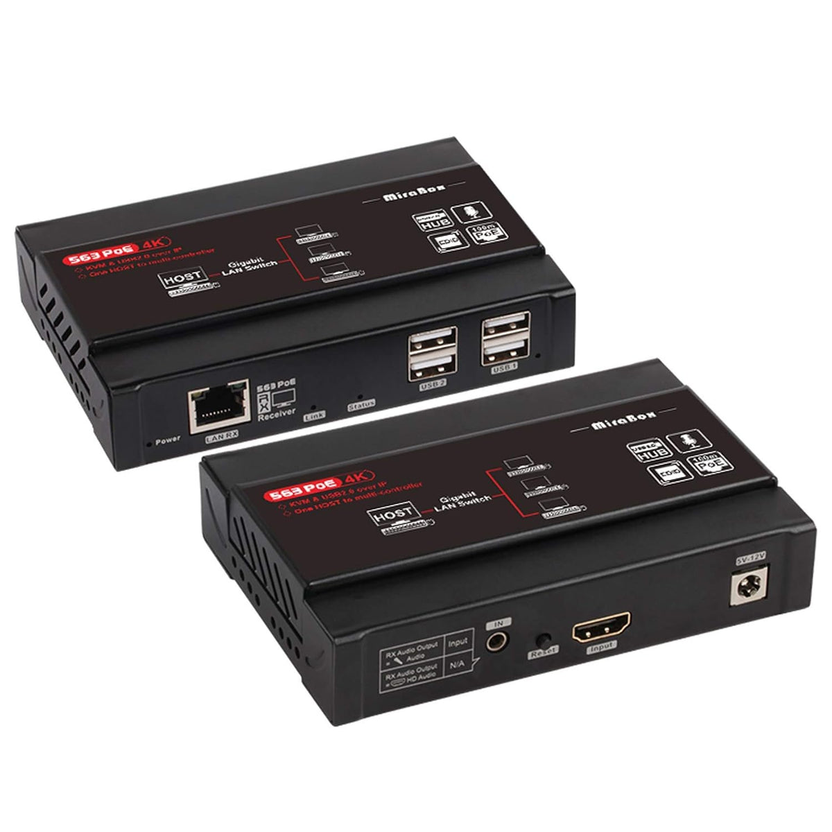 4K UHD KVM USB HDMI Extender Over IP Cat5e Cat6 D47509