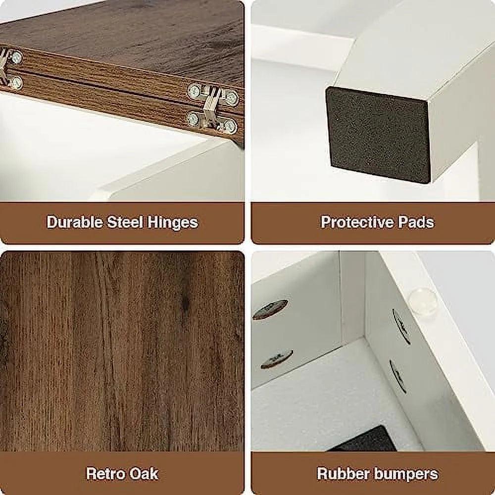 Oak Narrow End Table with Charging Station Q992391