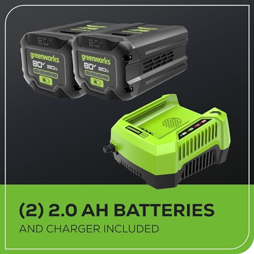 80V 21" Brushless Cordless Push Lawn Mower with 2.0Ah Batteries and Rapid Charger Y264300