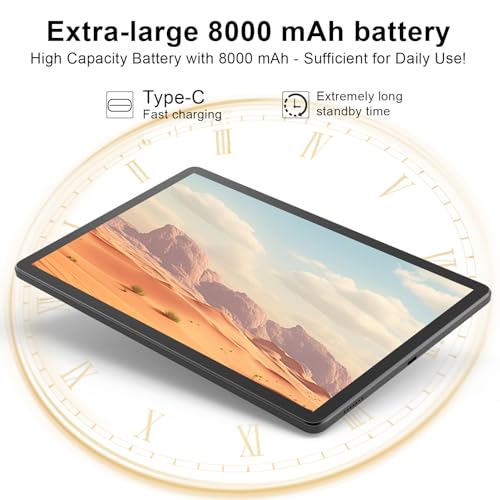 12GB RAM 64GB ROM 1TB Expand 2 in 1 Tablet with Keyboard Case Mouse Stylus Q460582