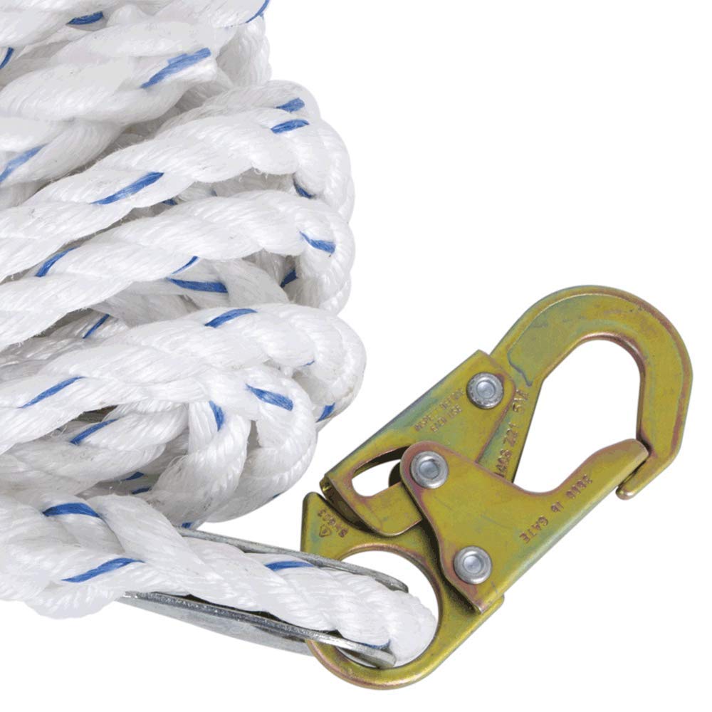 50' Vertical Cable Rope Grab with Galvanized Steel Snap Hook X627524