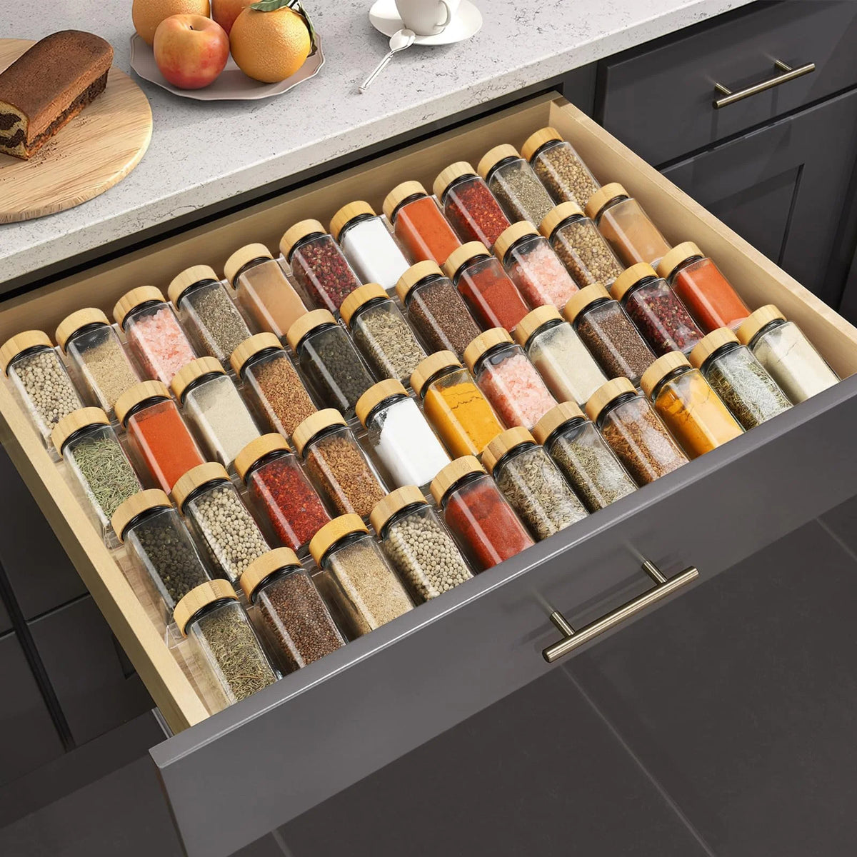 Clear Acrylic 4 Tier Spice Rack Organizer W3439