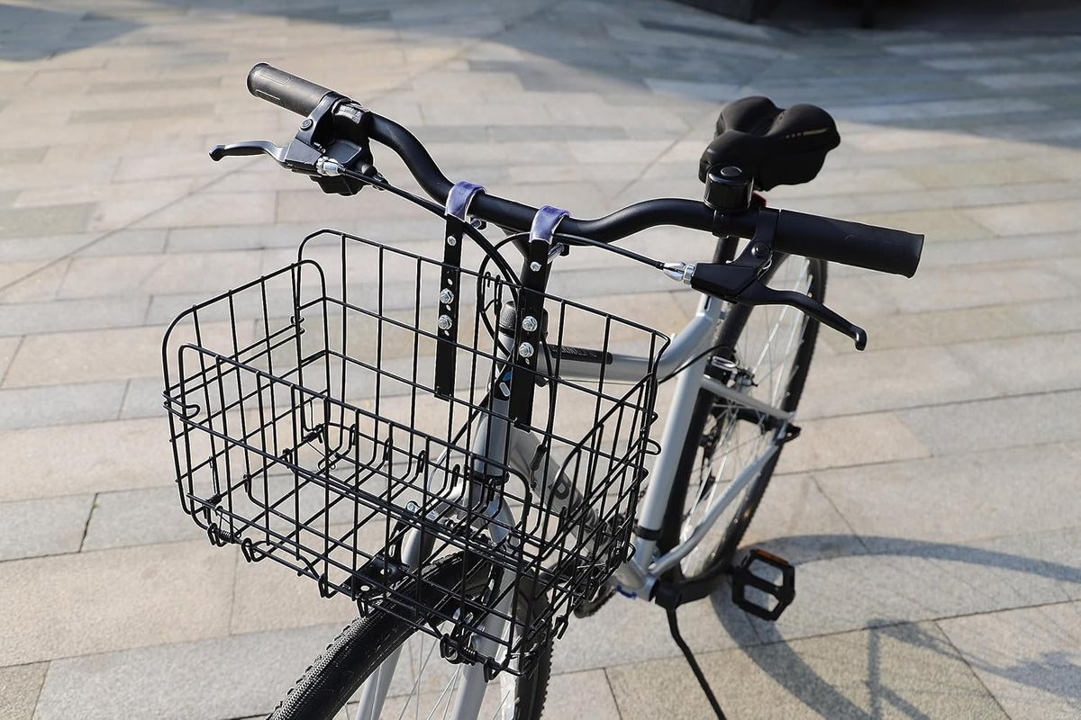 Black Steel Folding Front Bicycle Basket T613
