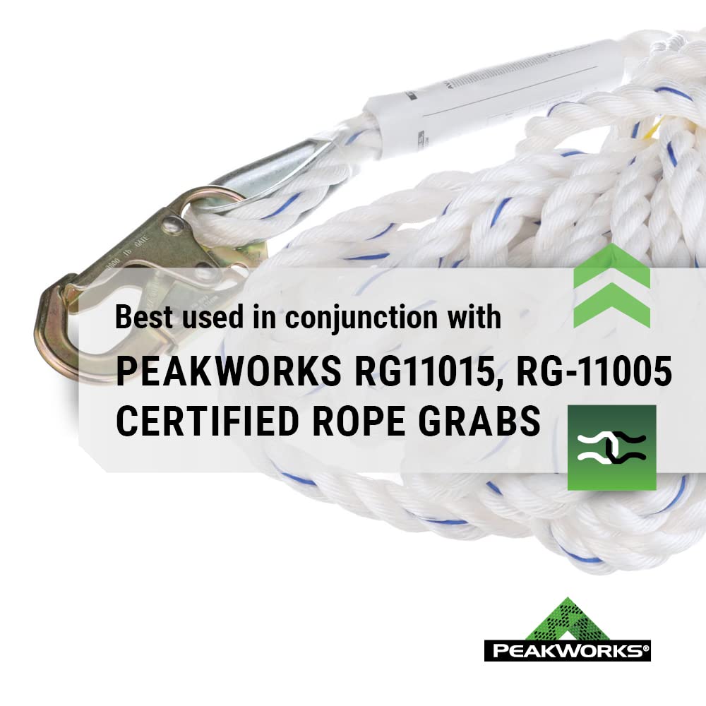 50' Vertical Cable Rope Grab with Galvanized Steel Snap Hook X627524