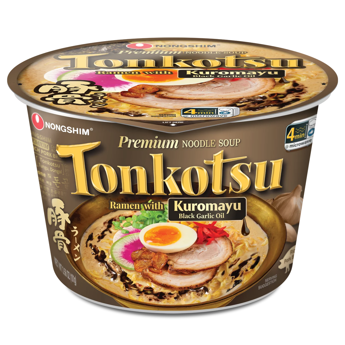3.6oz X 6 Count Tonkotsu Spicy Pork & Black Garlic Ramyun Ramen Noodle Soup O479