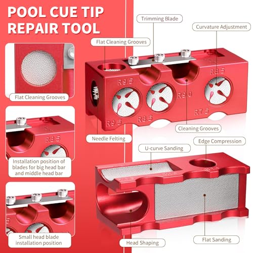 11-in-1 Aluminum Alloy Pool Cue Tip Shaper B786